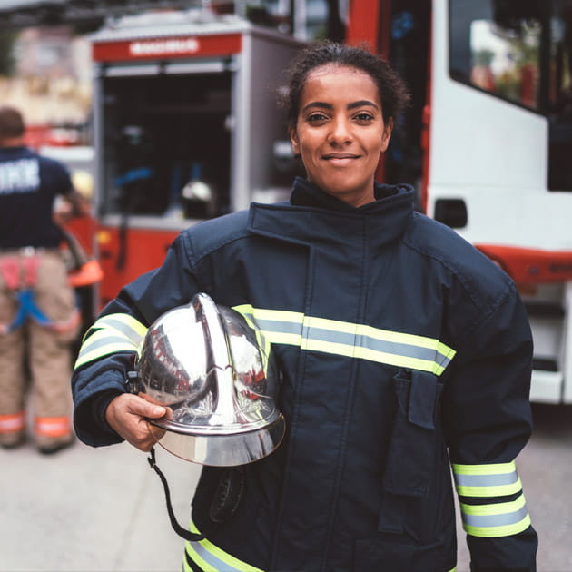 firewoman being heroic